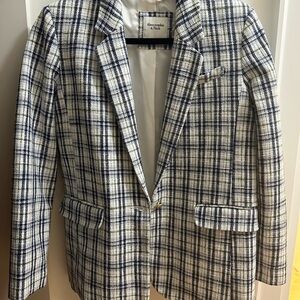 Abercrombie & Fitch Textured Blazer with Blue and Green Accents